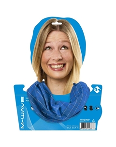 Бандана велосипедная, дышащий полиэстер с микрофиброй, 24х48 см, бесшовная, BLUE/RED SQUARED, 5-715128 M-wave