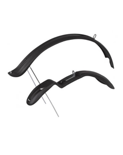 Крылья велосипедные, комплект, пластик, 26-29"х55мм, с усами, удлинененные, оригинальная форма, черные, 5-386096 M-wave