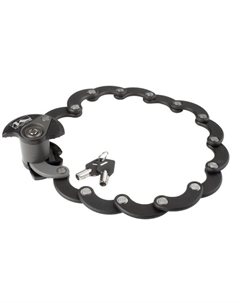 Велосипедный замок, сегментный, на ключ, 600 мм, 14 стальных пластин, черный, 5-230199 M-wave