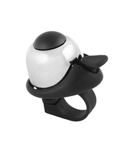 Звонок алюм./пластик мини D=36мм громкий и долгий звук белый 5-420142 M-wave