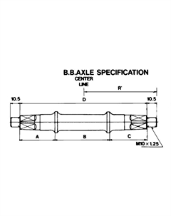 Вал каретки BSA, с гайками, 121,5мм для резьбы 68мм, 5-352600 M-wave