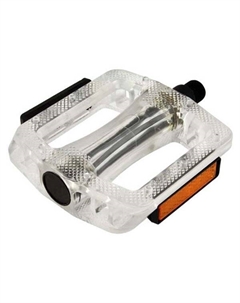 Педали велосипедные, 110*100мм, BMX, пластик, стальная ось, 327гр, прозрачные, FP-801clear Feimin