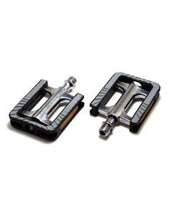 Педали велосипедные, 104*73мм, база алюминий, стальная ось, комфорт, серебро\черные, FP-930 Feimin