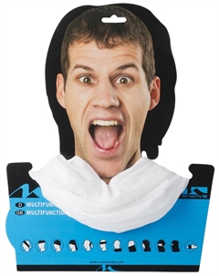 Бандана велосипедная WHITE, дышащий полиэстер с микрофиброй, 24х48 см, безшовная, белая, 5-715196 M-wave