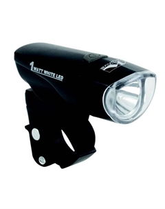 Фара велосипедная, 1 диод повышенной яркости, 1W/3 функции, черная, с батареями, 5-220950 M-wave