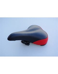 Седло велосипедное 6015 MTB 265 170mm пластиковый бампер с креплением черно красное Stark