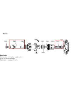 Ось велосипедная задней втулки XMAX UST M40459 Mavic