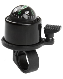 Звонок велосипедный, алюминий/пластик, С КОМПАСОМ 360` (200), черный, 00-170717 M-wave