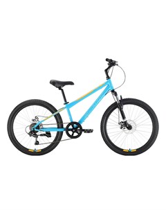 Подростковый велосипед Respect 24 1 D Steel голубой желтый белый 12 2023 HQ 0010144 Stark