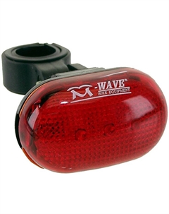 Фонарь велосипедный, задний, 3 диода, 2 функции, красный, с батарейками, 5-221040 M-wave