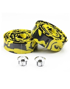 Лента на руль CHBT28YB, корковая+крепеж+заглушки на руль, камуфляж желто-черная, 3-189 Clarks