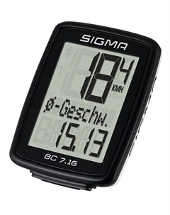 Велокомпьютер SIGMA BC 7.16, 7 функций, проводной, черный, 07160 Sigma