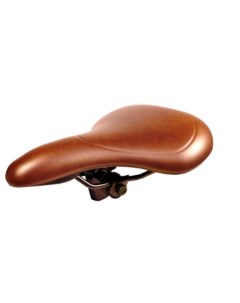 Седло велосипедное MTB 260 200mm комфорт эластомер 450гр коричневое KS 9040 Joy kie