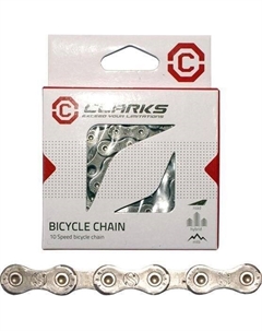 Цепь С10 CLARKS, 1/2"х11/128", хромированное покрытие, 10 скоростей, с замком, в коробке, 3-443 Clarks