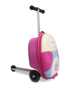Самокат чемодан Owl бело розовый трёхколёсный детский складной до 50 кг ZC03909 Zinc