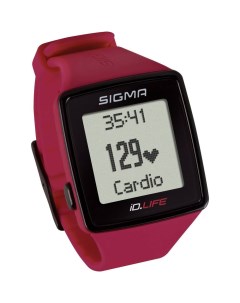 Часы спортивные SPORT iD LIFE пульсометр с зонами эффективности красные 24620 Sigma