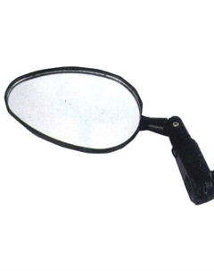 Зеркало круглое 3" плосокое 3 степени свободы крепление к ручке руля на липучке черное, 6-647338 M-wave