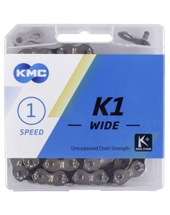 Цепь велосипедная BMX 1/2"х1/8" K1 KOOL, 100 звеньев, 9,4 мм, с замком, 1 скорость, 5-303795 Kmc