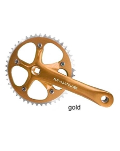 Система шатунов велосипедная SingleSpeed, алюминиевая 1/2х1/8, 46 зубьев, 165 мм, золото, 5-350640 M-wave