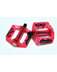 Педали велосипедные, 110*100мм, BMX, база пластик, стальная ось, 327гр, красные, FP-801red Feimin
