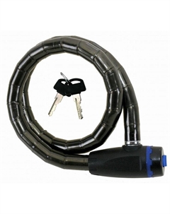 Велосипедный замок, цепь, на ключ, 18 х 800 мм, полупрозрачный, 5-230810 M-wave