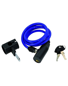 Велосипедный замок, тросовый, на ключ, с креплением, 6 х 1000 мм, синий, 233828 M-wave