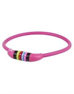 Велосипедный замок, велосипедный, кодовый (цветные символы), 12 х 650мм, РОЗОВЫЙ, 5-231058 M-wave