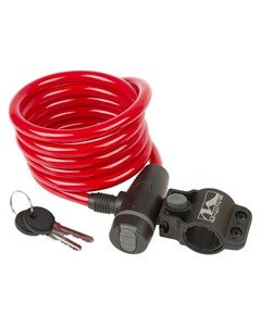 Велосипедный замок, тросовый, на ключ, с креплением, 10 х 1800 мм, красный, 5-233863 M-wave