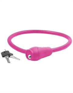 Велосипедный замок, тросовый, на ключ, 12 х 600мм, РОЗОВЫЙ, 5-231048 M-wave