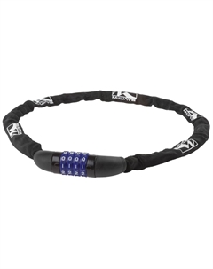 Велосипедный замок цепь, кодовый, тканевая-оболочка, 3,5 х 3,5 х 900мм, черный, 5-230317 M-wave