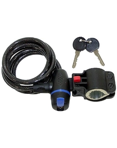 Велосипедный замок , тросовый, на ключ, с креплением, 8 х 1500 мм, черный, 233830 M-wave