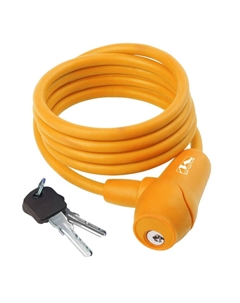 Велосипедный замок, тросовый, на ключ, 8 х 1500 мм, оранжевый, 5-231017 M-wave