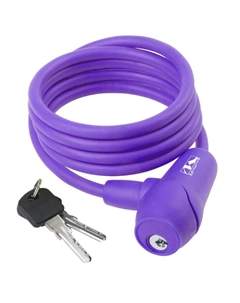 Велосипедный замок, тросовый, на ключ, 8 х 1500 мм, фиолетовый, 5-231019 M-wave