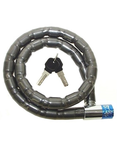 Велосипедный замок, цепь, на ключ, 24 х 1000 мм, полупрозрачный, 5-230815 M-wave