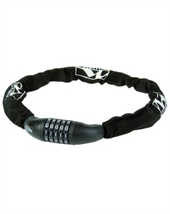 Велосипедный замок, цепь, кодовый, тканевая-оболочка, 6 х 850мм, черный, 5-230316 M-wave