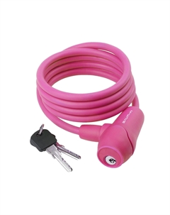Велосипедный замок тросовый, на ключ, 8 х 1500 мм, розовый (60) 5-231018 M-wave