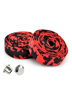 Лента на руль CHBT28RB, корковая+крепеж+заглушки на руль, камуфляж красно-черная, 3-187 Clarks