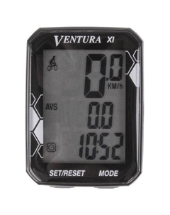 Велокомпьютер VENTURA ХI NEW,проводной, 11 функций, черный, 5-244527 Ventura