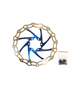 Ротор тормоза велосипедный HK-R27BL-DIY CROWN,160мм, серебристо-синий, HK-R27BL-DIY Alligator