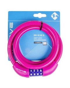 Велосипедный замок, тросовый, кодовый, 12х1000мм, силикон, розовый, 5-231068 M-wave