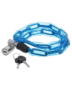 Замок велосипедный цепь в пластиковой оплетке с ключом 3 5х80 см синий Х66520 Stg
