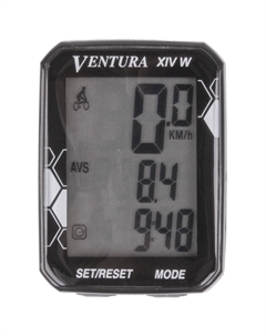 Велокомпьютер VENTURA XIV W, 14 функций, беспроводной, черный, 5-244361 Ventura