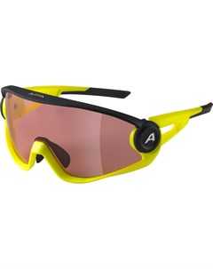 Очки велосипедные 5W1NG Q CM солнцезащитные Black Matt Neon Yellow Yellow Mirror 2021 A8654532 Alpina