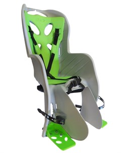 Детское велокресло CURIOSO DELUXE на багажник серое с зеленой вставкой до 22 кг 01 100080 Nfun