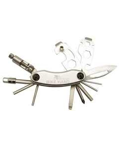 Мультитул шестигранники 2/2.5/3/4/5/6/8 мм, отвёртки +/-, торцевой ключ 8мм, нож, выжимка, YC-279 Bike hand