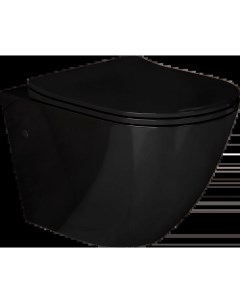 Унитаз подвесной черный с сиденьем микролифт Grossman