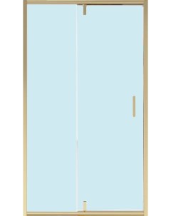 Душевая дверь в нишу Nova 100х190 профиль золото стекло прозрачное Niagara