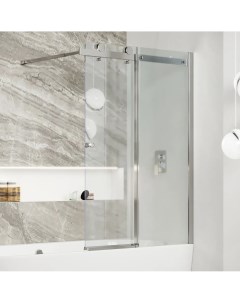Шторка на ванну Bath Screens 110х140 хром стекло прозрачное Ambassador