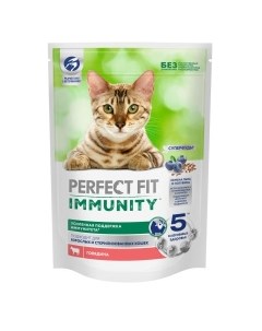 Immunity Корм сух говядина семена льна и голубика д кошек 1 1кг Perfect fit