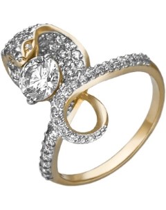 Кольцо Кобра с фианитами из красного золота Platina jewelry